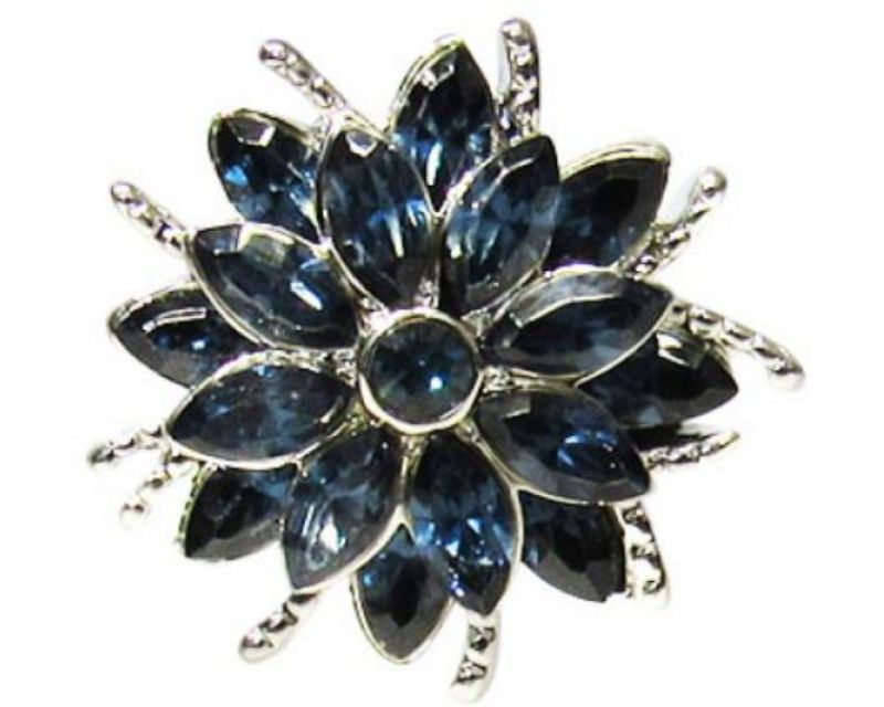 Vibrant blue floral accessory, blending style and comfort for versatile everyday looks. Perfect for any occasion.