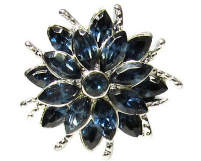 Vibrant blue floral accessory, blending style and comfort for versatile everyday looks. Perfect for any occasion.