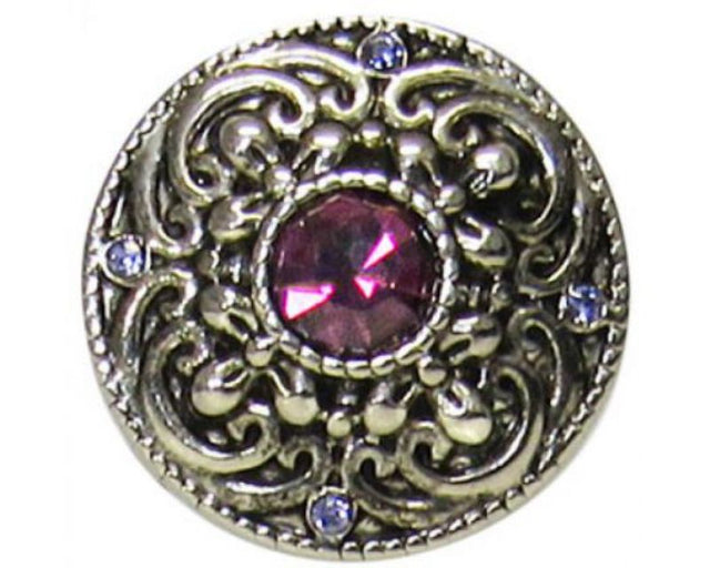 Elegant filigree snap with a captivating purple diamond, perfect for personalizing your jewelry collection.