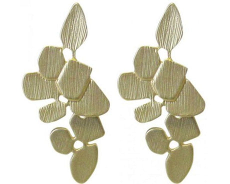 Jax Gold Vine Leaves earrings with a stylish vine leaf design, measuring 4cm by 2cm, perfect for elegant everyday wear.