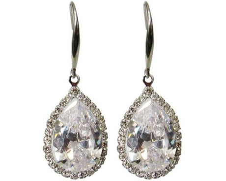 Jax Crystal Diamante Teardrop Earrings, 3.5 cm long, feature dazzling crystals in a delicate hook design for stylish elegance.