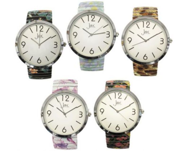 Elegant Jax Expand x5 watch set featuring five versatile timepieces with expandable straps and bold 40 mm cases.