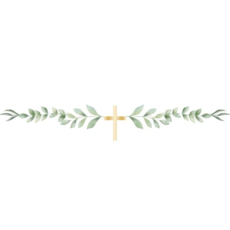 Eco-friendly 1m Botanical Celebration Cross Garland featuring vibrant botanical designs, perfect for events and home decor.