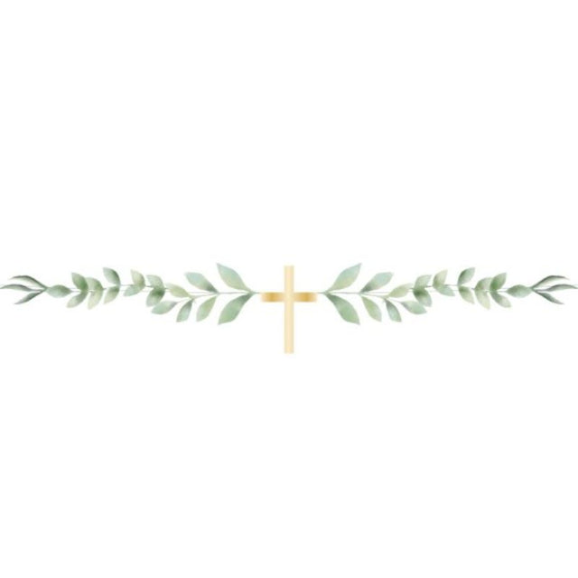 Eco-friendly 1m Botanical Celebration Cross Garland featuring vibrant botanical designs, perfect for events and home decor.