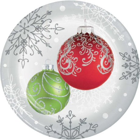 Elegant Ornaments paper lunch plates, 18cm, pack of 8, perfect for stylish dining and easy cleanup at any occasion.