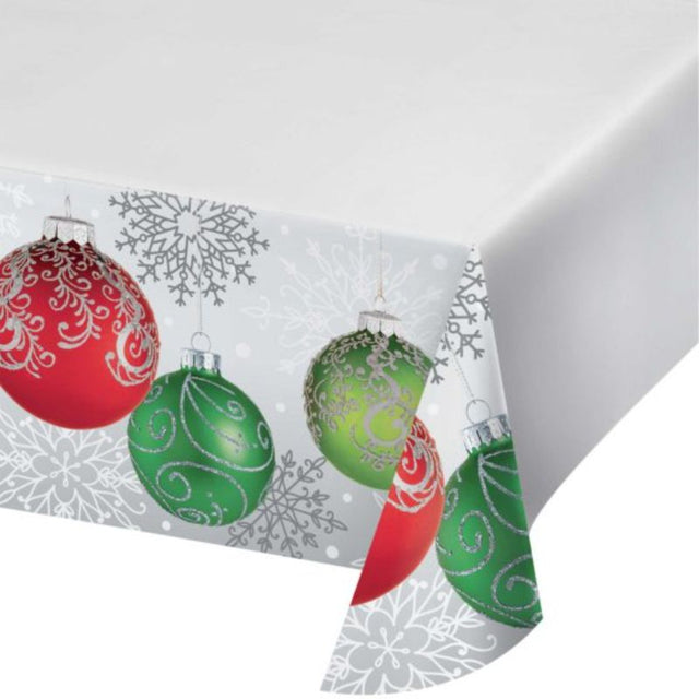 Elegant Ornaments Tablecover in 137cm x 259cm, featuring a sophisticated border print for stylish dining experiences.