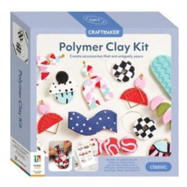 Craft Maker Kit featuring three polymer clay jewellery kits for creating vibrant earrings, necklaces, and bracelets at home.