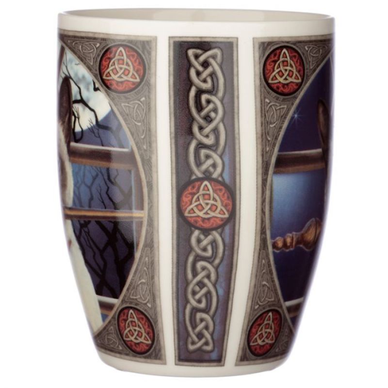 Whimsical Lisa Parker Hocus Pocus Cat porcelain mug, 300ml, perfect for tea or coffee, dishwasher and microwave safe.