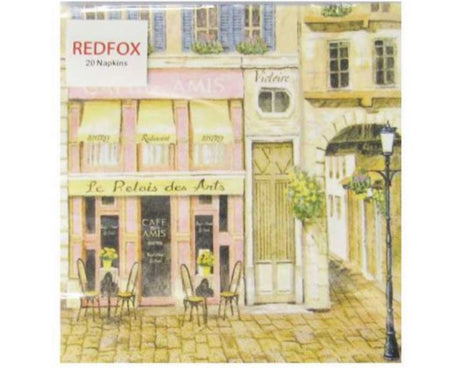 Elegant French Cafe Napkins in a pack of 20, made from high-quality 3-ply material, perfect for stylish dining occasions.