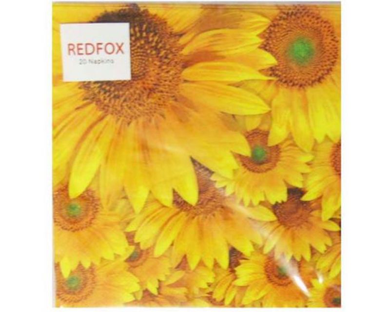Vibrant sunflower-themed napkins, 3-ply, eco-friendly, perfect for elevating any dining occasion.