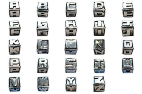 Vibrant Alphabet Starter Pack with 50 durable beads for personalized jewelry and crafts, ideal for all ages.