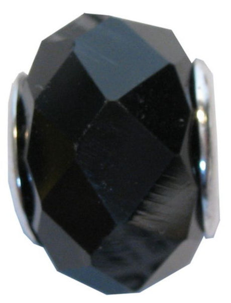 Elegant black glass crystal cut beads for jewelry making and decor, perfect for adding sophistication to any project.