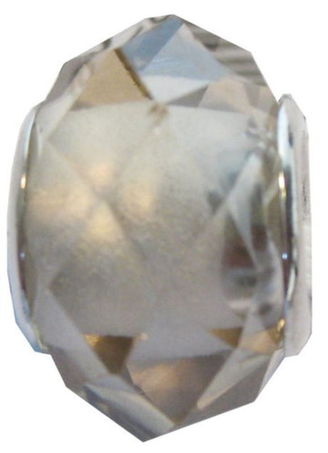 Grey crystal cut glass beads in a pack of four, perfect for jewelry making and crafting with elegant shine.