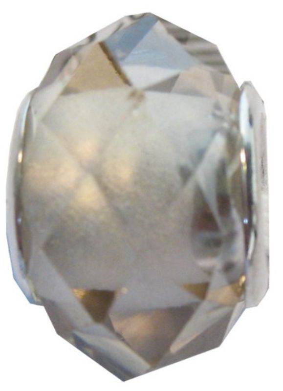Grey crystal cut glass beads in a pack of four, perfect for jewelry making and crafting with elegant shine.