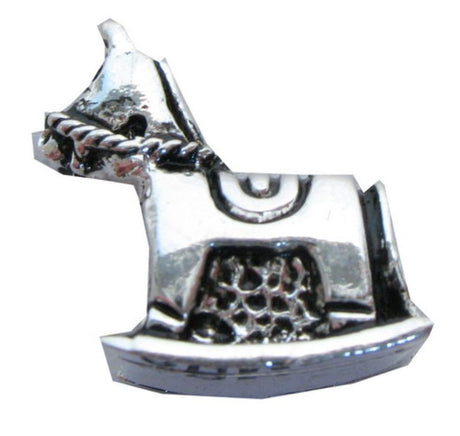 Rocking horse metal beads in an 8-pack, perfect for DIY jewelry, embellishments, and crafting projects.