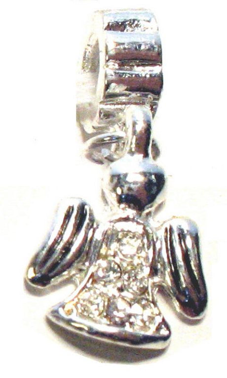 Set of 4 silver plated angel charms with anti-tarnish coating, ideal for meaningful jewelry-making projects.