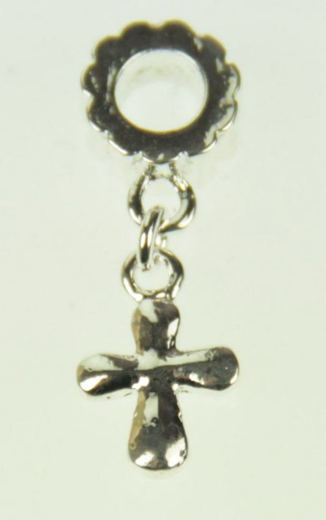 Five metal cross charms for DIY jewelry, ideal for bracelets and necklaces, adding spiritual elegance to your projects.