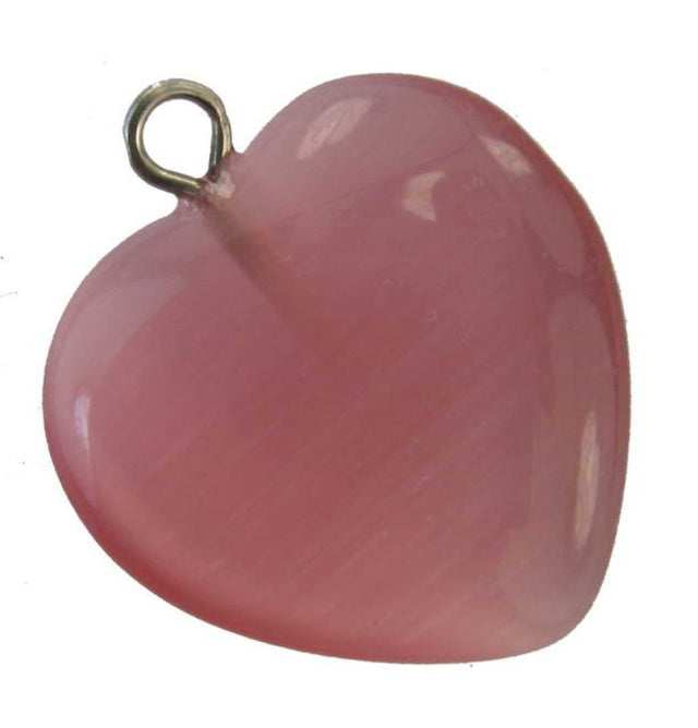 Set of 5 heart-shaped catseye beads, 20mm each, perfect for jewelry making and creative crafts, featuring a stunning light-reflective effect.
