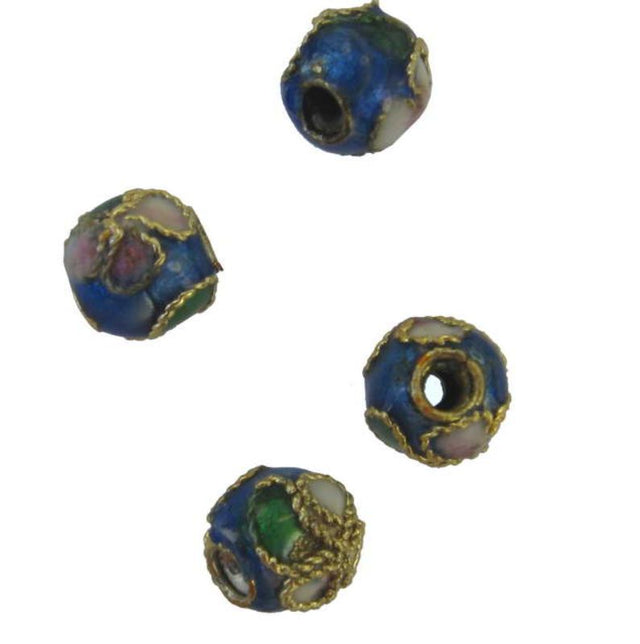 Vibrant 6mm Cloisonne beads in sets of 20, perfect for unique jewelry designs with intricate patterns and colors.