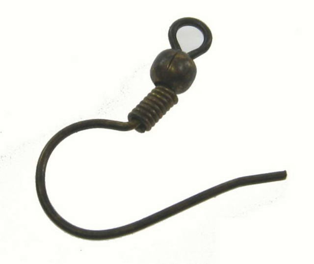 Antique brass 19mm earwire components set of 100, perfect for crafting elegant and comfortable earrings.