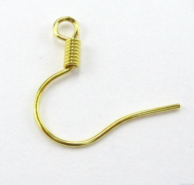 Gold 15mm earwires in a pack of 1000, perfect for custom jewelry making and durable for lasting designs.