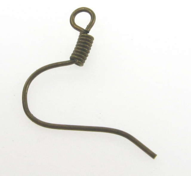 Antique brass 15mm earwires, 100pcs, perfect for DIY earrings, offering durability and vintage style. Set of 2.