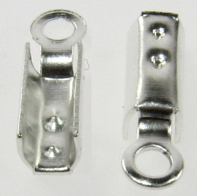 High-quality silver 7x3mm leather crimps, 1000 pieces, perfect for durable, stylish leather crafting and jewelry making.