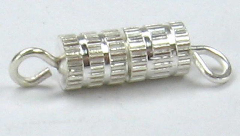 Set of 40 silver 10x4mm screw clasps for jewelry, ideal for secure closures and enhancing designs.