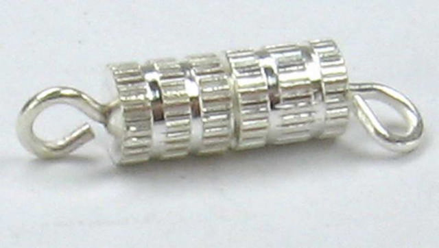Set of 40 silver 10x4mm screw clasps for jewelry, ideal for secure closures and enhancing designs.