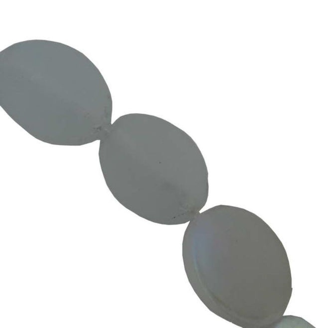 Flat oval glass beads, 13x9x5.5mm, 30 pcs per set of 2, perfect for elegant jewelry and crafting projects.
