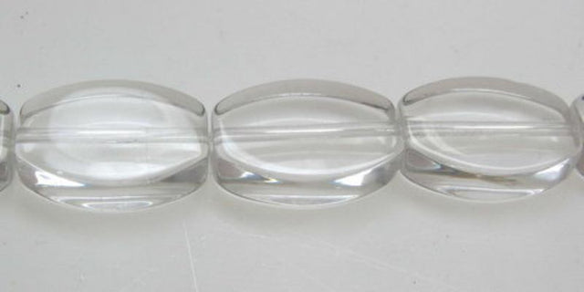 Set of 32 clear 11mm flat oval glass beads, perfect for elegant DIY jewelry and craft projects.