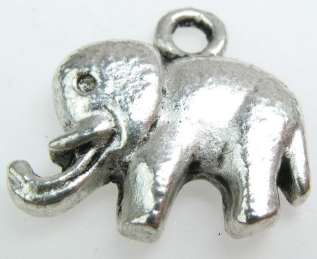 Set of 9 antique silver elephant metal beads, perfect for adding charm to handmade jewelry and accessories.