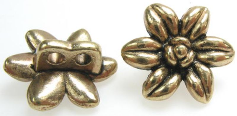 Antique gold flower metal beads set of 9, perfect for elegant DIY jewelry and versatile crafting projects.