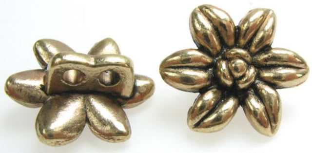 Antique gold flower metal beads set of 9, perfect for elegant DIY jewelry and versatile crafting projects.