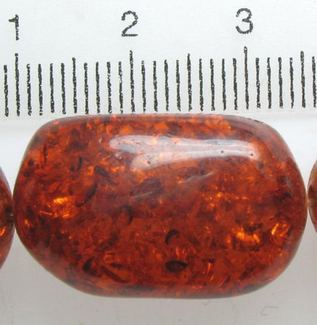 Amber resin beads, 23x13mm, 18pcs, perfect for jewelry-making and crafts with rich hue and natural appearance.