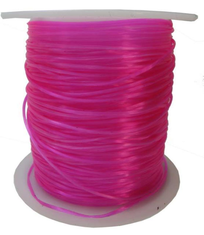 Vibrant OT PINK elastic thread set of 2, 17m each, perfect for durable jewelry making and creative crafting projects.