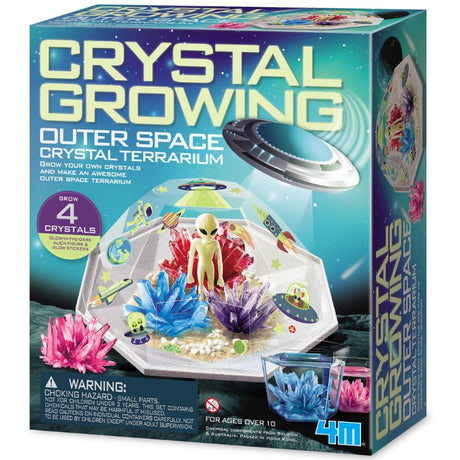 A DIY terrarium kit for growing colorful crystals resembling celestial bodies, perfect for STEM learning and home decor.