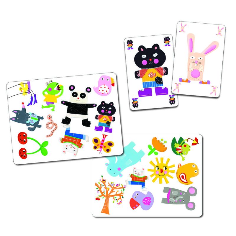 Colorful Djeco Playing Cards Minimatch game promoting quick thinking and observation for ages 5 and up, perfect for family fun.