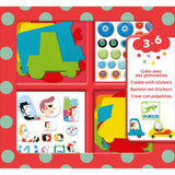 Colorful felt vehicle shapes and puffy stickers in a fun collage kit for preschoolers to ignite creativity and fine motor skills.