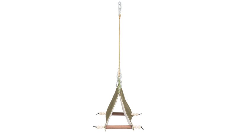 Cozy hanging bird tent for small birds, 16 x 18 x 20 cm, made from durable cotton and wood for comfort and playfulness.