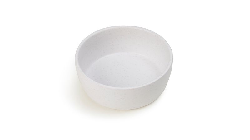 White speckled stoneware dog bowl, 12cm, stylish and functional, perfect for food or water, dishwasher and microwave safe.