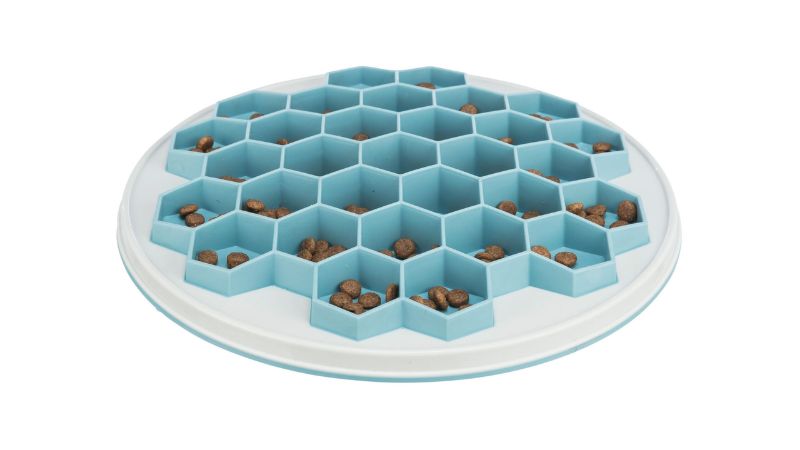 Dog Slow Feeding Mat Hive (30cm) in soft material with non-slip base, designed to promote healthy eating habits for dogs.