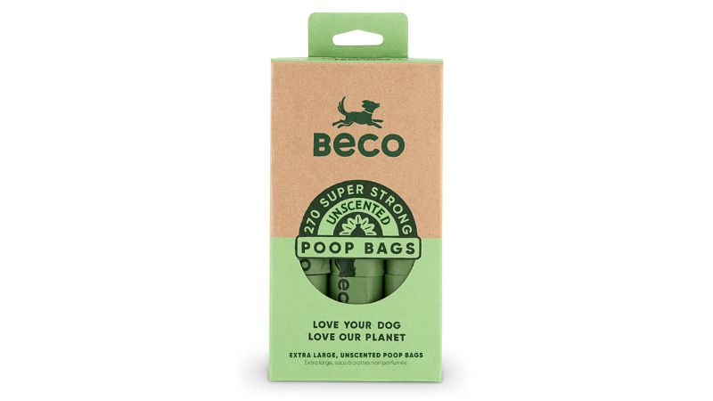 Eco-friendly Beco Bags Value Pack contains 270 strong, leak-proof dog poop bags made from recycled materials.