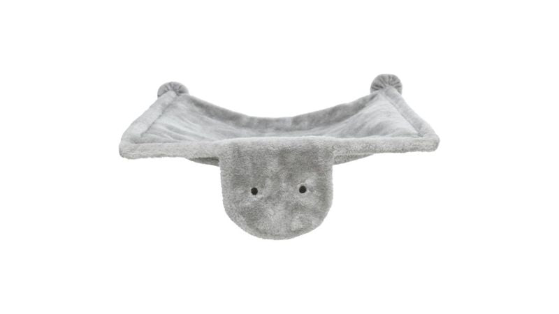 Wall-mounted cat hammock (42 x 41cm) in grey, featuring plush polyester and a stable metal frame for feline relaxation.