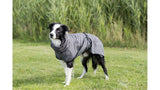 Grey XL bathrobe for dogs, 75cm, soft and absorbent, perfect for drying larger breeds stylishly after baths.