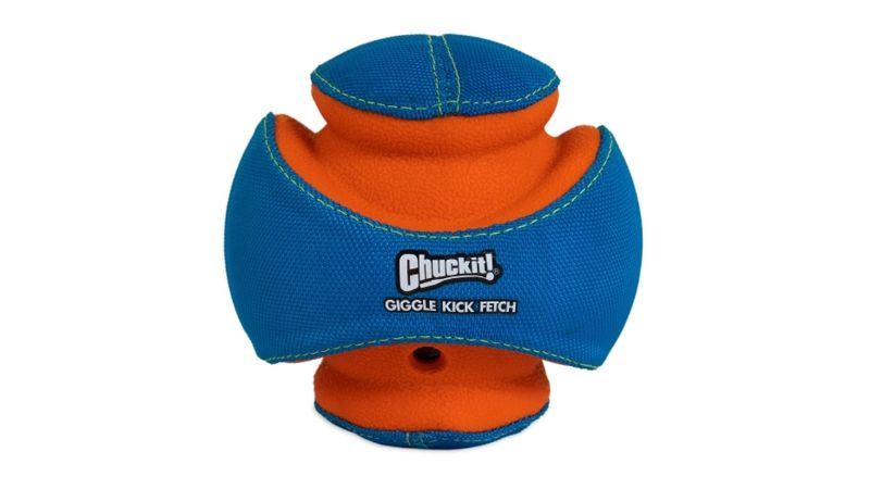 Dog Toy - Giggle Kick Fetch Ball (14cm) with giggle sound, durable foam core, and easy pick-up design for engaging playtime.