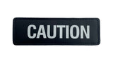 Bold L CAUTION side patch for customizing jackets and bags, showcasing individuality and edgy style.