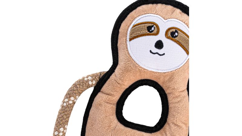 Beco Sonny the Sloth dog toy in medium, eco-friendly, durable, with double stitching and puncture-resistant squeaker for endless fun.