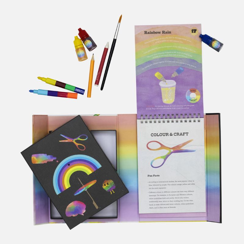 A vibrant craft kit for kids ages 5+, featuring 24 color experiments to inspire creativity and problem-solving skills.