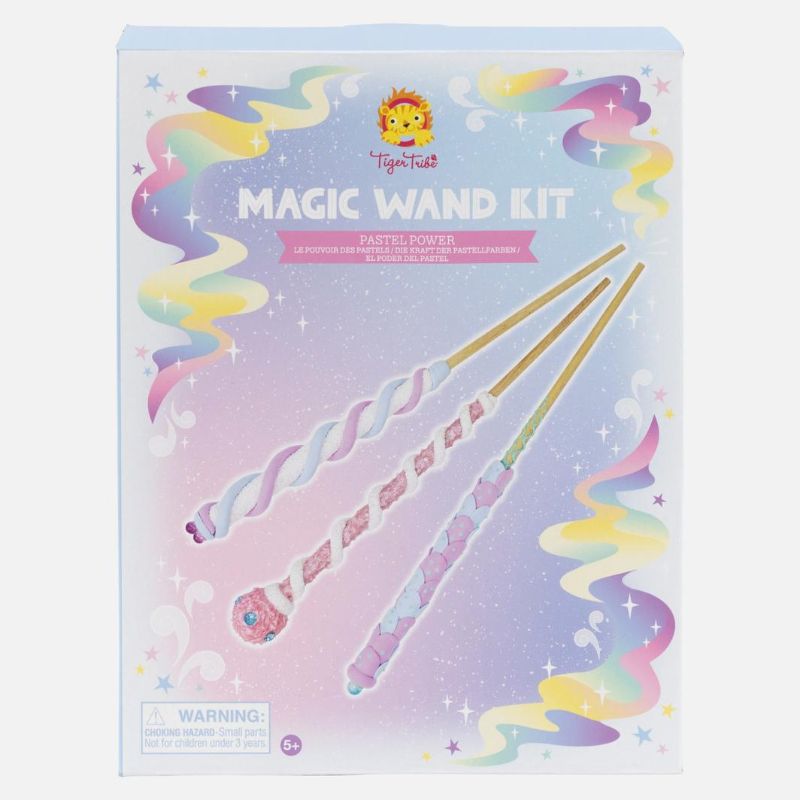 Magic Wand Kit - Pastel Power: Craft three pastel, jewel-encrusted wands for imaginative play and creative fun.